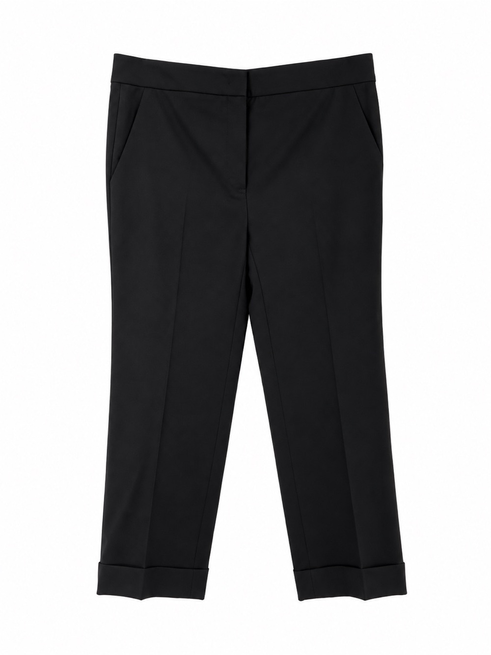 Jil Sander Cropped mid-rise wool pants cropped cuffed black trouser dress 36